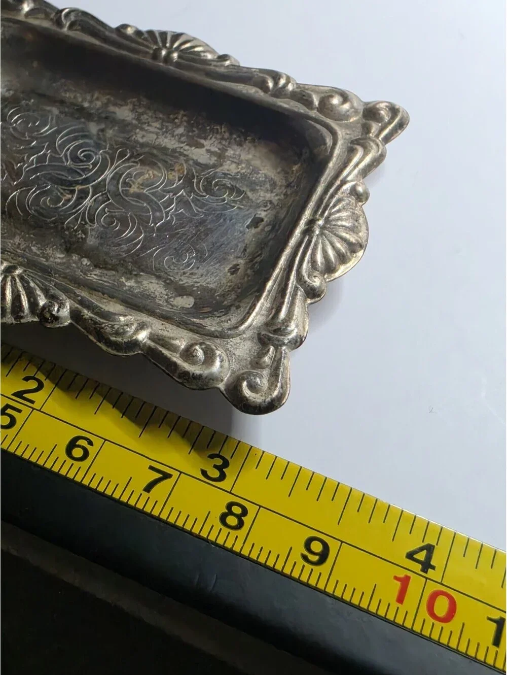 Vintage Mini Glass Salt & Pepper Shakers w/ Silver Plated Tray